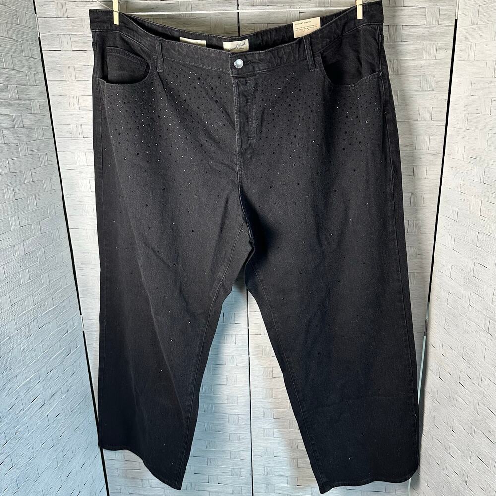 Universal thread black jeans rhinestone sparkly‎ 90s baggy relaxed plus size